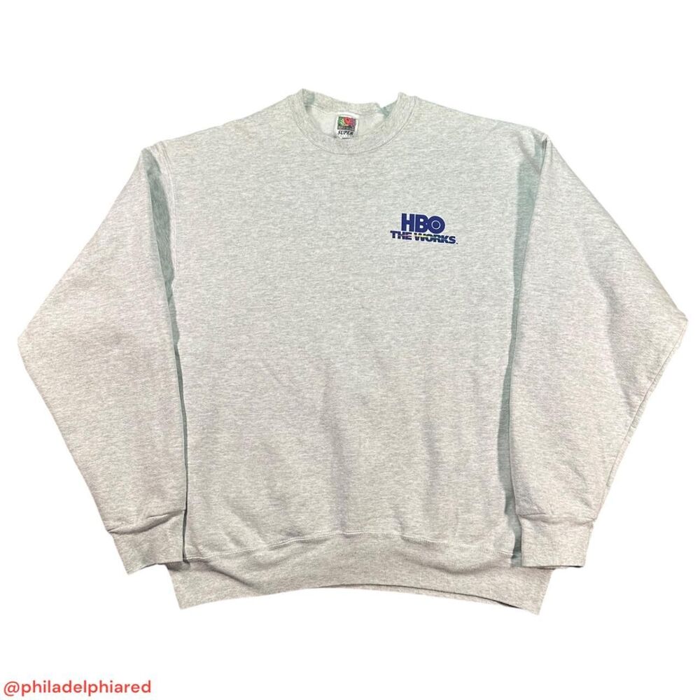 Vintage 1990's HBO The Works cable TV channel crewneck sweatshirt mens XL